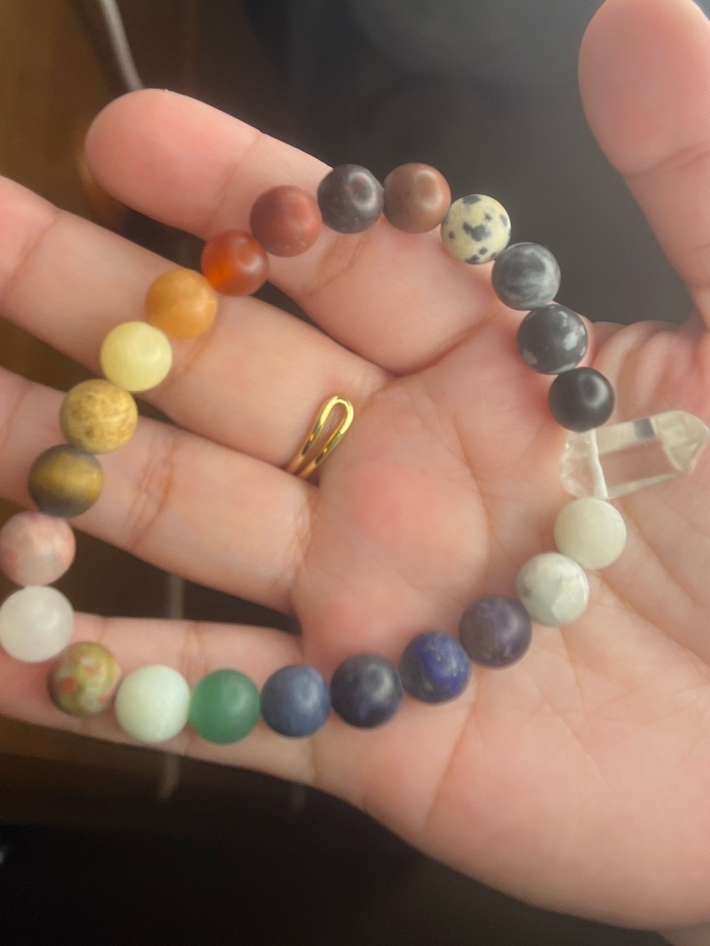 Multicolored stone stretch bracelet